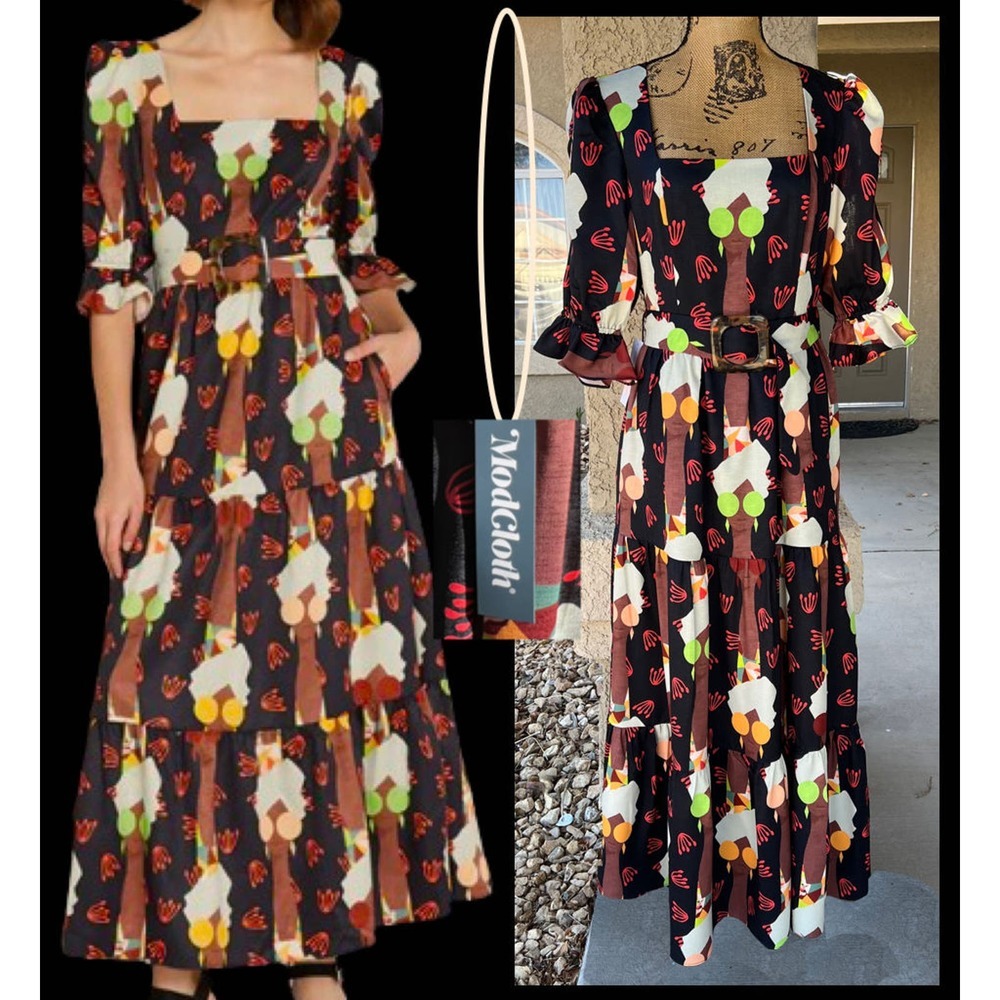 Modcloth Hutch Let's Go Boho Maxi Dress Size 8
